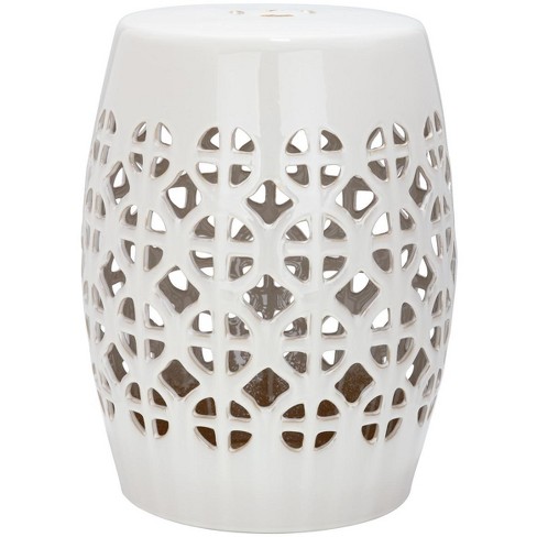 Circle Lattice Ceramic Garden Stool  - Safavieh - image 1 of 3