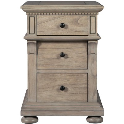 Traditional Brown Mindi Wood Side Table with 3 Drawers