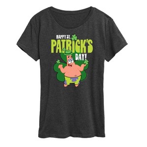 Women's - SpongeBob Squarepants - Happy St Patricks Day Short Sleeve Graphic T-Shirt - 1 of 4