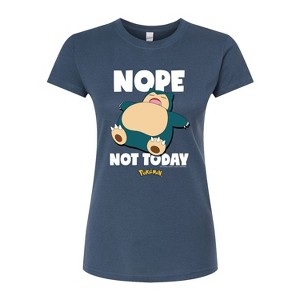 Women's - Pokémon - Nope Not Today Snorlax Fitted Graphic T-Shirt - 1 of 3