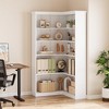 Coolmee 72" L-Shaped Corner Bookshelf, 5-Tier Wood Bookcase for Living Room/Office, Rustic Storage Shelf with Anti-Tip Design, Easy Assembly - 4 of 4
