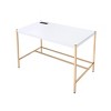 INFURNIC Writing Desk Modern Rectangular Desk with Gold Metal Base for Stylish Minimalist Workspace , Gold White, 20"*42"*30" - 4 of 4