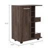 NicBex Mobile Kitchen Island Cart Morden Kitchen Carts on Wheels with Storage, 2 Storage Shelves, 1 Cabinet and 6 Bottle Rack for Kitchen - 2 of 4