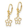Black Bow Jewelry 11mm Plumeria Silhouette Lever Back Earrings in 14k Yellow Gold - 2 of 4