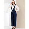 Allegra K Women's Overalls Wide Leg Pants Slant Pocket Long Suspenders Jumpsuit - 2 of 4