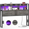 Besiost Storage Headboard with Led Lights & Charging Station - 2 of 4