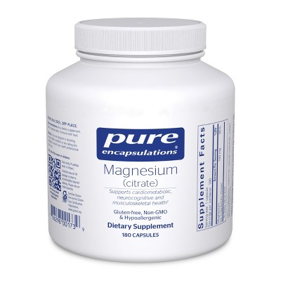 Pure Encapsulations Magnesium (Citrate) - Supplement for Sleep, Heart Health, Muscles, and Metabolism