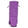 Allegra K Women's Lace Up Quilted Side Zip Soft Lining Chunky Heel Ankle Booties - 3 of 4