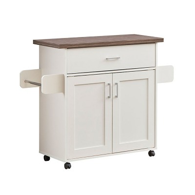 NicBex 1 Drawer Rolling Kitchen Island Cart with 2 Open Shelves,Kitchen Island on Wheels with Storage,Island Table for Kitchen