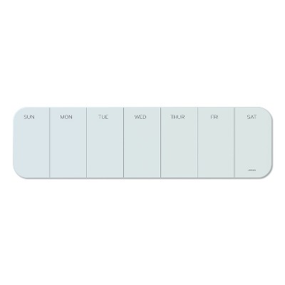 U Brands Cubicle Glass Dry Erase Undated One Week Calendar Board 20 x 5.5 White 3688U00-01