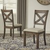 Set of 2 Moriville Dining Upholstered Side Chair Grayish Brown - Signature Design by Ashley: Classic X-Back, Nailhead Trim - 2 of 4