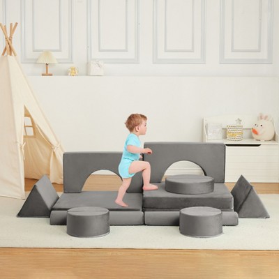 15-Piece Modular Kids Play Couch, Convertible Toddler Sofa Set, Multifunctional Playroom & Nursery Furniture