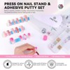 Saviland Magnetic Nail Training Kit: 15 Aurora Stands + 40 Reusable Adhesive Balls - Practice Display Tools for Press-Ons. (Pink) - 2 of 4
