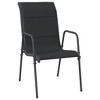 vidaXL Patio Chairs  Steel and Textilene Black - 3 of 4