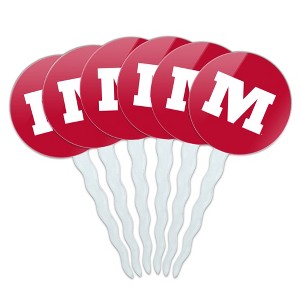 Monmouth College Primary Logo Cupcake Picks Toppers Decoration Set of 6 - 1 of 4