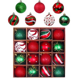 2.36 Inch Christmas Decorations Christmas Tree 16-Pack Premium Christmas Ball Ornaments - 1 of 4