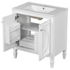 30 Inch Vintage Bathroom Vanity with Sink, Two Doors with Shelf, Soft Close Door Hinges,white-Christopher Knight Home - 4 of 4