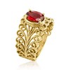Ross-Simons 2.50 Carat Garnet Filigree Ring in 18kt Gold Over Sterling - 3 of 4