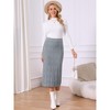 INSPIRE CHIC Women's Ribbed Elastic High Waist Stretchy Pencil Casual Sweater Midi Skirt - 3 of 4