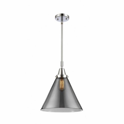 Cone - 1 Light Stem Hung Mini Pendant In Industrial Style-17.13 Inches Tall and 12 Inches Wide