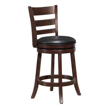 Shapel Faux Leather Swivel Counter Stool in Dark Cherry - Lexicon