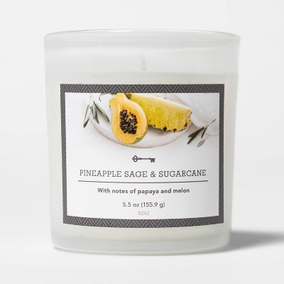 5.5oz Glass Jar Pineapple Sage and Sugarcane Candle - Threshold™