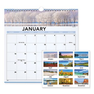 Landscape Monthly Wall Calendar, Landscapes Photography, 12 x 12, White/Multicolor Sheets, 12-Month (Jan to Dec): 2025 - 1 of 4