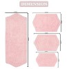 Waterford Tufted Bath Rug, Extra Soft and Absorbent, Non-Slip Bath Mats, Machine Washable bath rugs for Bathroom, 4 Pcs Set with Runner, Pink - 3 of 4