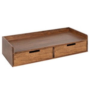 Kate and Laurel Kitt Rectangle Wood Floating Console Table, 28x12x6.5, Rustic Brown - 1 of 4