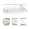 Kate and Laurel Lipton Round Decorative Tray with Metal Handles, 22" Diameter, White - 2 of 4