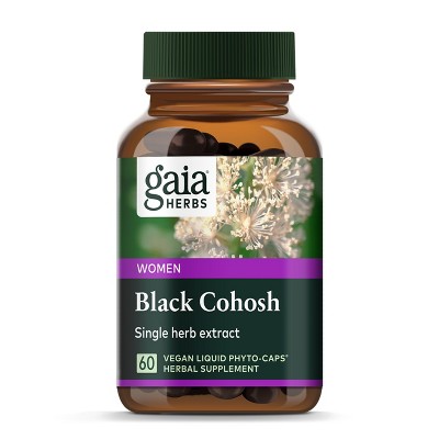 Gaia Herbs Black Cohosh - Menopause Support Supplement to Help Maintain Hormone Balance and Health for Women - 60 Vegan Liquid Phyto-Capsules