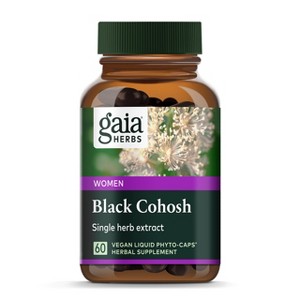 Gaia Herbs Black Cohosh - Menopause Support Supplement to Help Maintain Hormone Balance and Health for Women - 60 Vegan Liquid Phyto-Capsules - 1 of 4