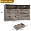 Dresser with 6 Drawers, Modern Wooden Chest of Drawers Storage with LED Lights for Bedroom, Living Room, Closet and Entryway - 2 of 4