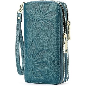 Luupatchy Plum Blossom Women's Wallet, with RFID Blocking Wristlet Leather - 1 of 4