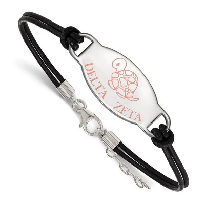 Black Bow Jewelry Sterling Silver Delta Zeta Greek Life Strand Bracelet 7 Inch