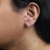 Haus of Brilliance 14K Yellow Gold Plated Silver 1/10 Ctw Diamond Cluster and Beaded Hoop Earrings - 4 of 4