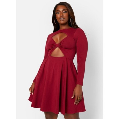 Rebdolls Women's Spellbound Cotton Double Cut Out Mini Skater Dress W. Pockets
