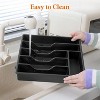 Attop Flatware Storage with Lid, Covered Utensil Tray for Kitchen Drawer and Countertop 6 Compartments, Black - 3 of 4
