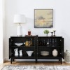 Lirago Black Buffet Cabinet with Storage  Fluted Design Adjustable Shelves 31.5"H x 15.8"D x 60.5"W - 3 of 4