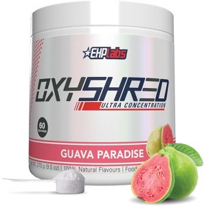 EHPlabs OxyShred Thermogenic Fat Burner - Pre-Workout Powder w/L-Carnitine, Metabolism Booster, Weight Loss - Guava, 60 Servings - 1 of 4