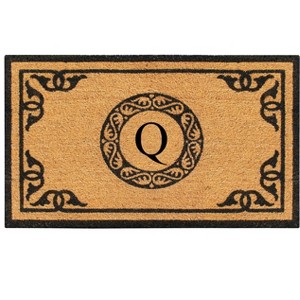 A1HC Natural Coir Door Mat 24x39, Anti-Shed Treated Durable Doormat for Outdoor Entrance Monogrammed - 1 of 4