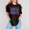 Haunted Nights Block Distressed - Women's Garment Dyed Graphic T-Shirt - 3 of 4
