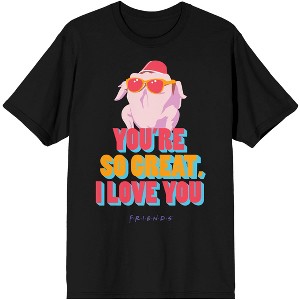 You're So Great I Love You Friends Quote Men's Black Graphic Tee - 1 of 2