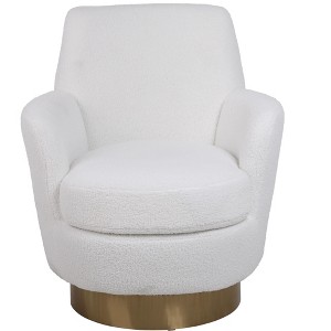 Ridstar Accent Chair and Armchairs with Gold Stainless Steel Base For Living Room & Bedroom-White - 1 of 4