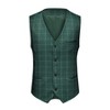 Cloudstyle Mens 3-Piece Plaid Suit Set Modern Fit Jacket Tux Blazer Vest Pants - 4 of 4