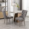 NicBex Set of 2 Velvet Dining Chair with Nailhead Trim & Tufted Button Back Modern Upholstered Accent Chair with Plating Legs - 3 of 4