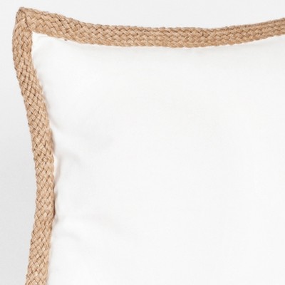 27" Ivory Cotton & Jute Braided Square Throw Pillow