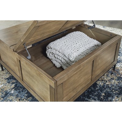 Contemporary Black and Brown Square Lift-Top Coffee Table with Storage