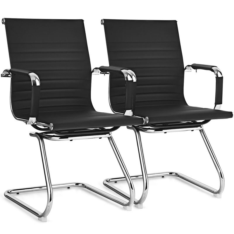 Costway Set of 2 Office Waiting Room Chairs for Reception Conference Area, 1 of 11