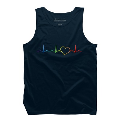 Adult Design By Humans Rainbow Pride Heartbeat By Luckyst Tank Top